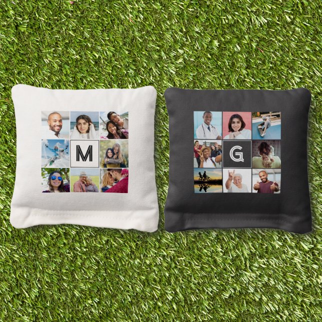 YOUR Photos & Monograms Custom Cornhole Bags (Grass)