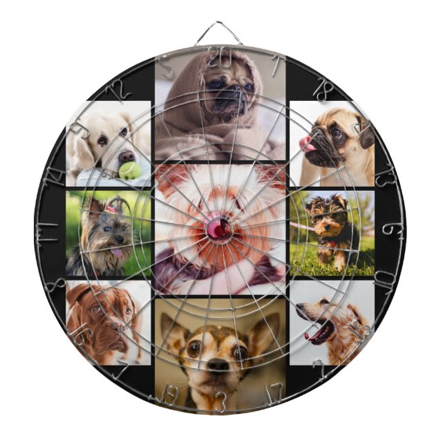 YOUR PHOTOS or cute dogs custom dart board (Front)