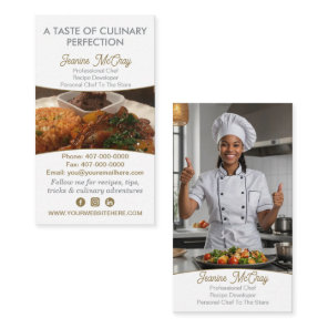 Your Photos Restaurant Chef Catering Services Business Card