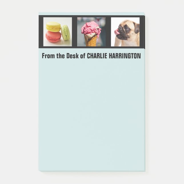 YOUR PHOTOS, TEXT & COLOR custom notes (Front)