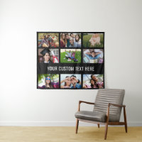 YOUR PHOTOS, TEXT & COLOR custom tapestry