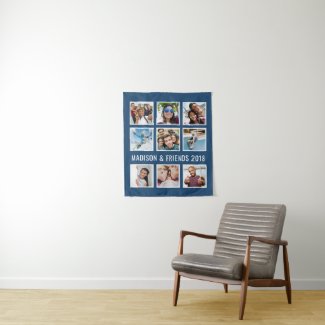 YOUR PHOTOS, TEXT & COLOR custom tapestry