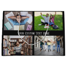 YOUR PHOTOS, TEXT & COLOR large gift bag