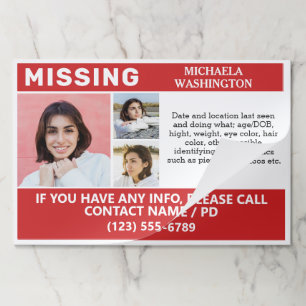 YOUR Photos & Text "MISSING" Paper Pad