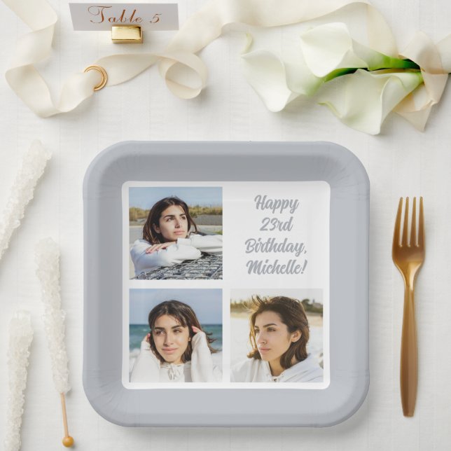 YOUR Photos & Text Paper Plates (Wedding)
