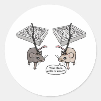 Your Place (Cells) or Mine? Classic Round Sticker