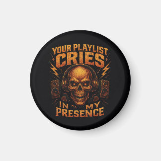 Your Playlist Cries Skull Headphone Music Magnet