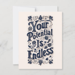 Your Potential Is Endless Beige Background Postcard