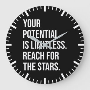 Your Potential Is Limitless - Motivational Large Clock