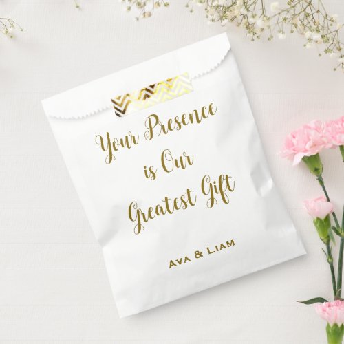 Your Presence is Our Greatest Gift Favor Bag