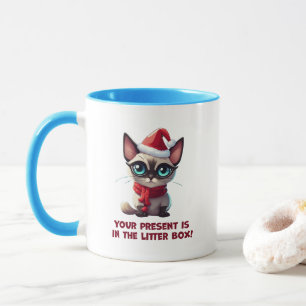 Your Present Is In The Litter Box Christmas Cat Mug
