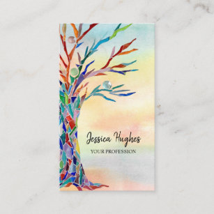 Your Profession Colorful Tree Business Card