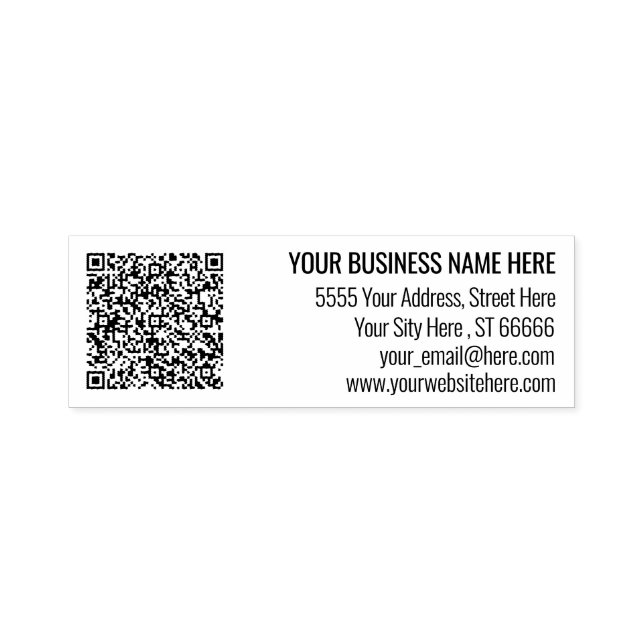 Your Professional Address QR Code Stamp Template (Design)