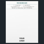 Your Professional Business Letterhead Template<br><div class="desc">Custom Fonts and Colors - Design Your Own Personalized Business Letterhead with Logo - Add Your Logo - Image - Photo or QR Code / and Name - Company / Address / Contact Information / More - Resize and move or remove and add elements / image with Customization tool. Choose...</div>