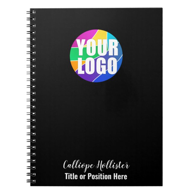 Your Promotional Business Logo with Name & Title Notebook (Front)