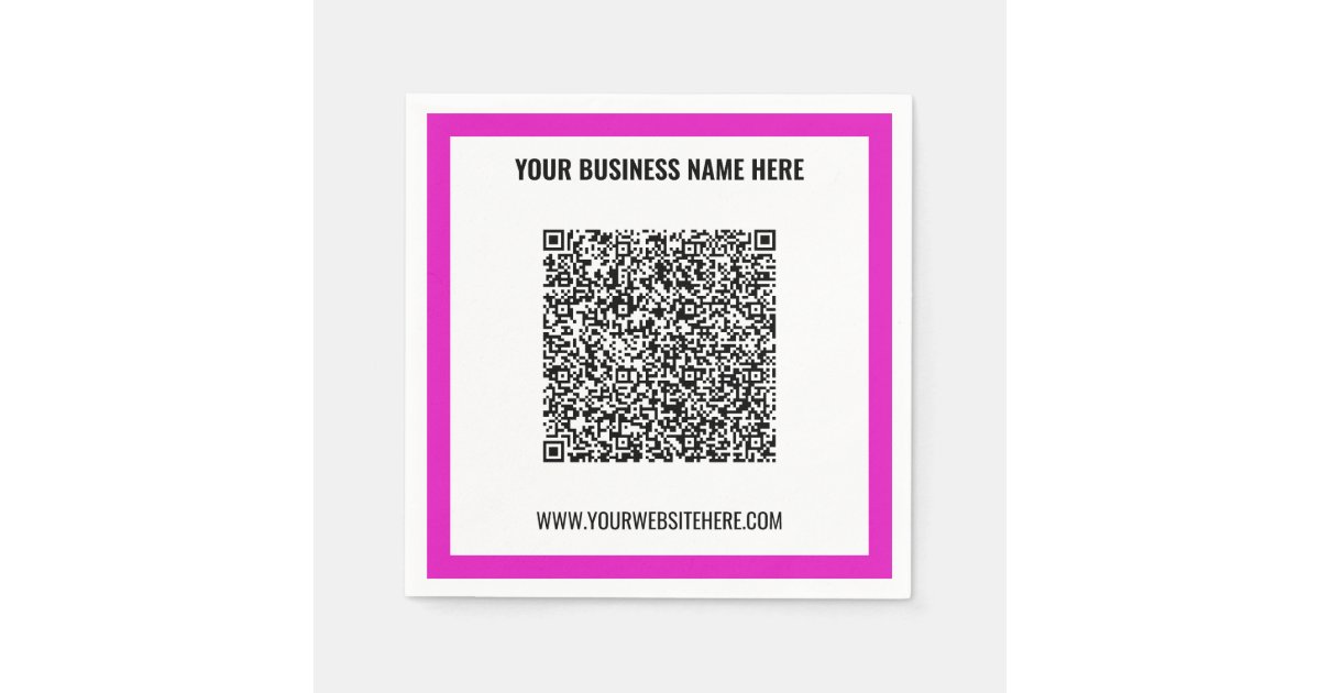 Your Promotional Business QR Code Napkins Template | Zazzle