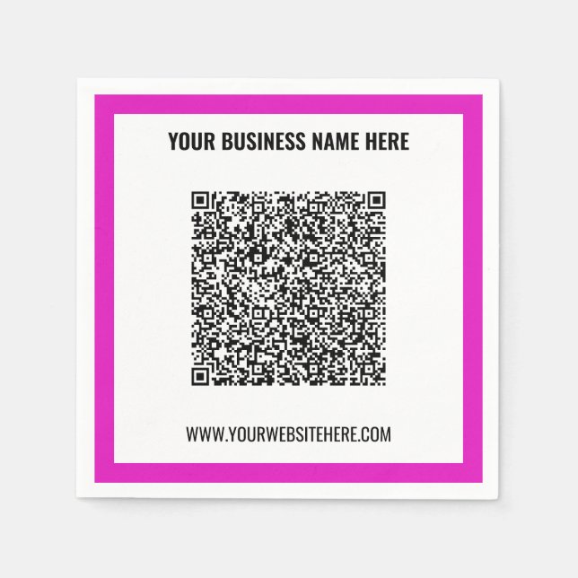 Your Promotional Business QR Code Napkins Template (Front)