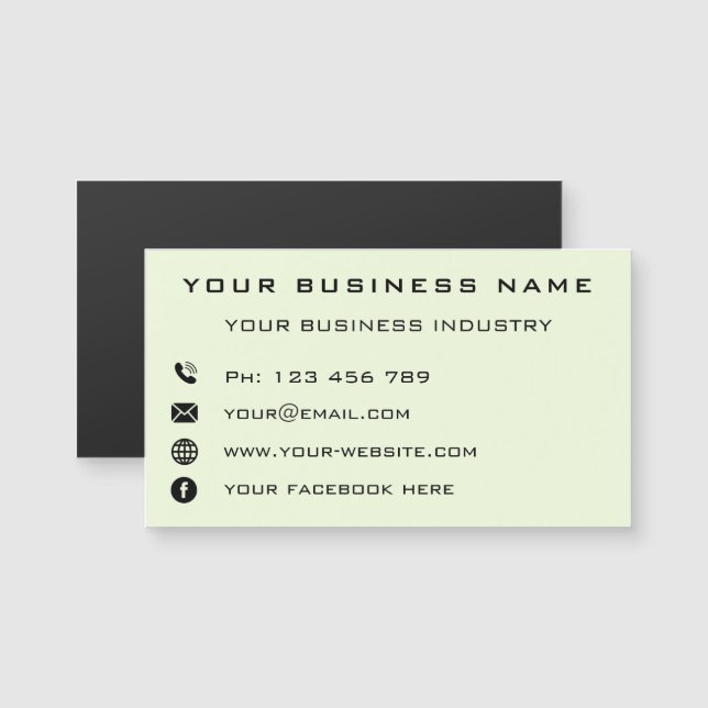 Your Promotional Magnetic Business Card Example (Front/Back)