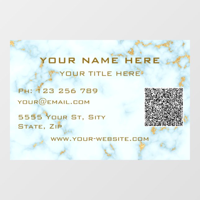 Your Promotional Window Cling Example with QR Code (Sheet)