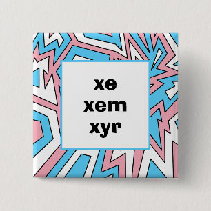 YOUR PRONOUNS Transgender Trans Pride Modern Art Button
