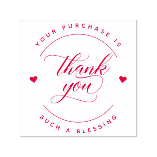 Your Purchase Is Such A Blessing | Red Thank You Self-inking Stamp