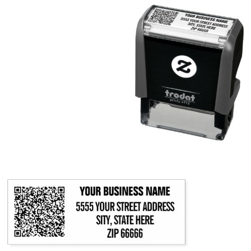Your QR Code Address Name Info Business Stamp