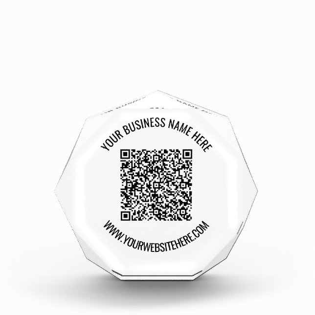 Your QR Code and Custom Text Acrylic Award Gift (Front)