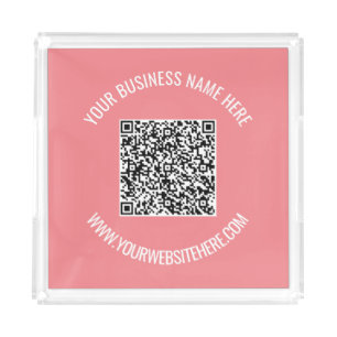 Your QR Code and Custom Text Acrylic Tray Template