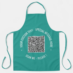 Your QR Code and Custom Text Apron Choose Color