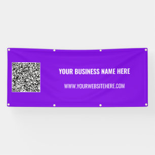 Your QR Code and Custom Text Banner - Choose Color