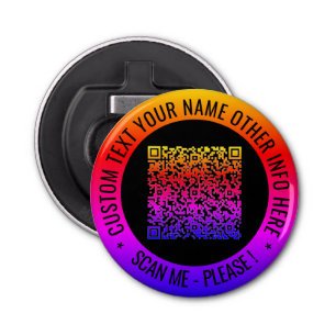 Your QR Code and Custom Text Bottle Opener