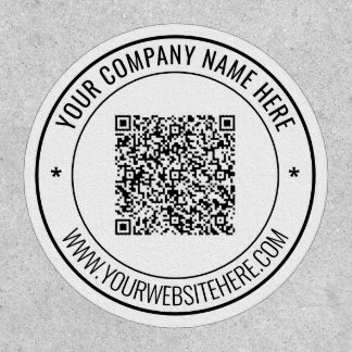 Your QR Code and Custom Text Branded Patch Example