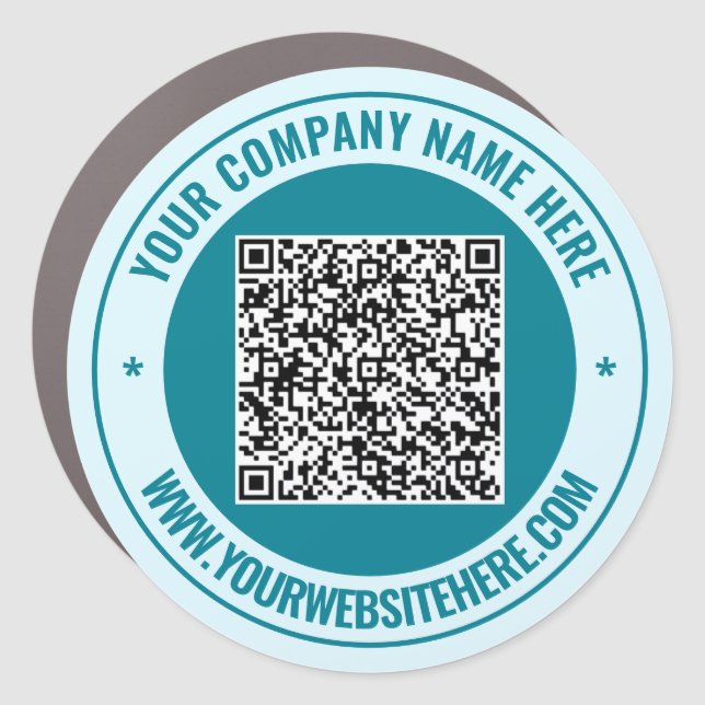 Your QR Code and Custom Text Bumper Car Magnet (Front)