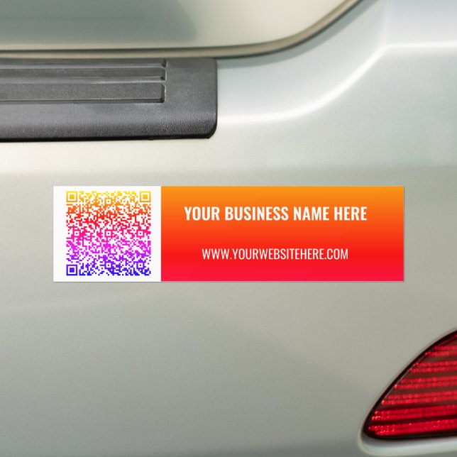 Your QR Code and Custom Text Bumper Sticker (On Car)