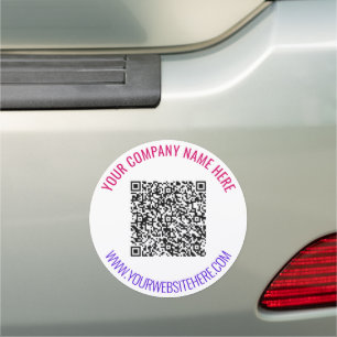Your QR Code and Custom Text Business Car Magnet