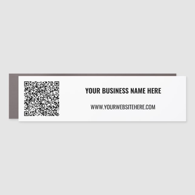 Your QR Code and Custom Text Business Car Magnet (Front)