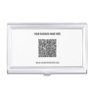 Your QR Code and Custom Text Business Card Case