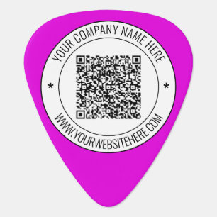 Your QR Code and Custom Text Business Guitar Pick