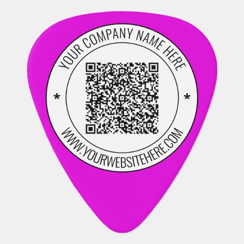 Your QR Code and Custom Text Business Guitar Pick