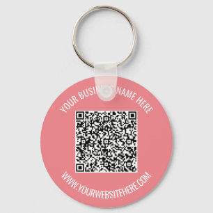 Your QR Code and Custom Text Business Keychain