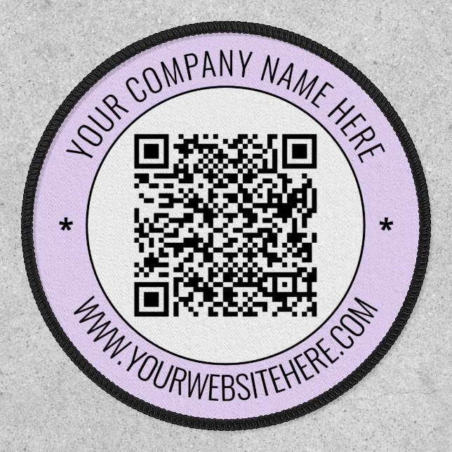 Your QR Code and Custom Text Business Patch (Front)