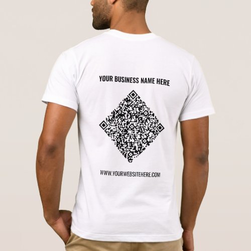 Your QR Code and Custom Text Business T_Shirt
