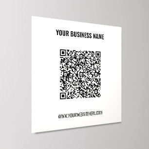 Your QR Code and Custom Text Business Template Peel And Stick Photo Tile
