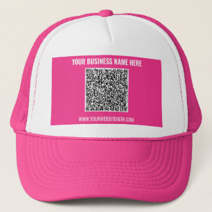 Your QR Code and Custom Text Business Trucker Hat