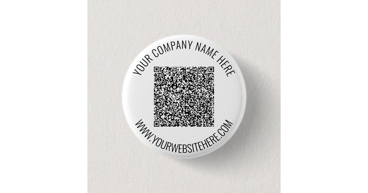 Your QR Code and Custom Text Button | Zazzle