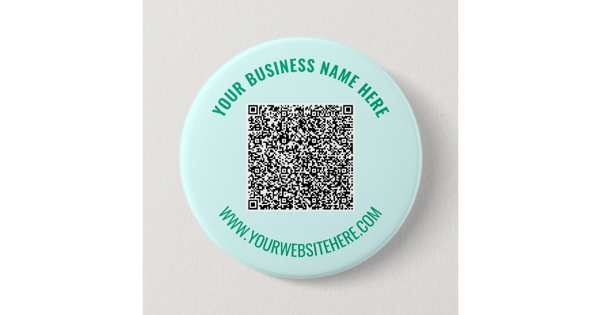 Your QR Code and Custom Text Button Template | Zazzle