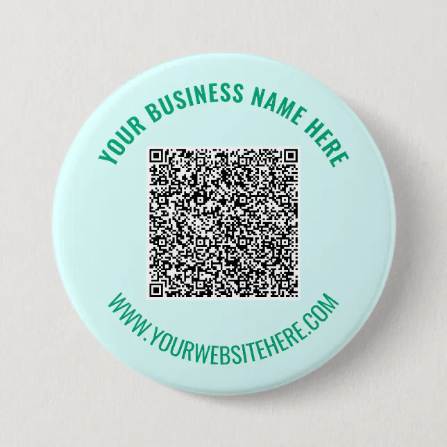 Your QR Code and Custom Text Button Template | Zazzle