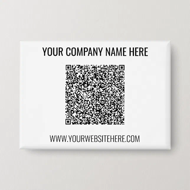 Your QR Code and Custom Text Button Template | Zazzle