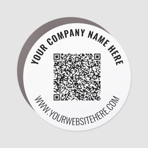 Your QR Code and Custom Text Car Magnet