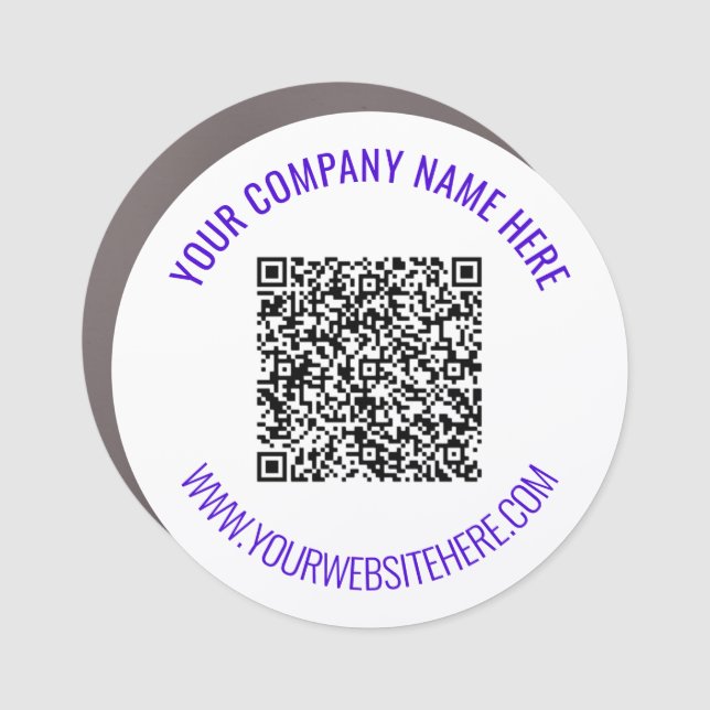 Your QR Code and Custom Text Car Magnet Template (Front)